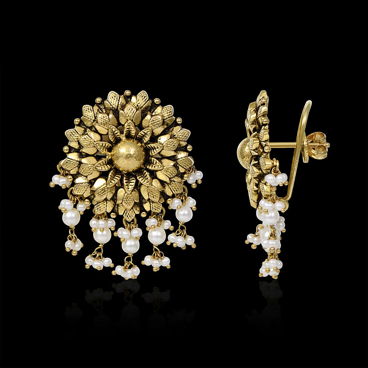Surya Moti Gold Earrings