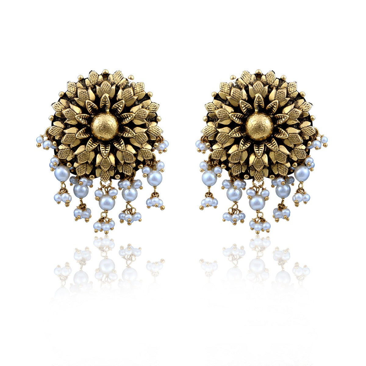 Surya Moti Gold Earrings