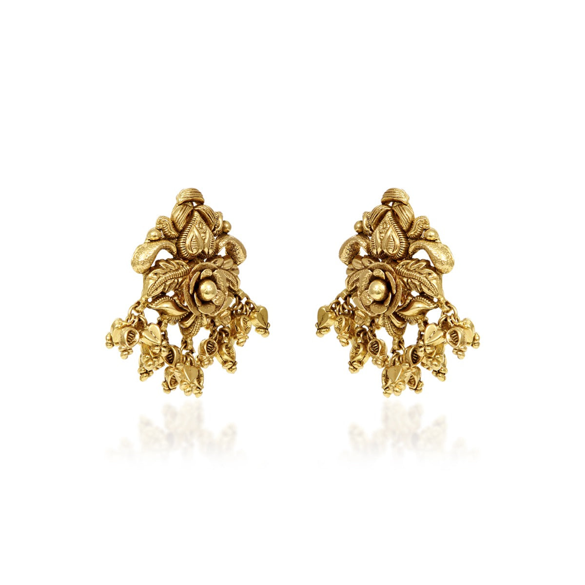 Dome Motif Gold Earrings