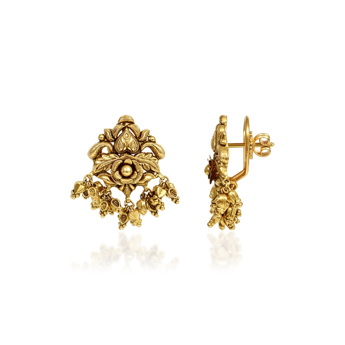 Dome Motif Gold Earrings