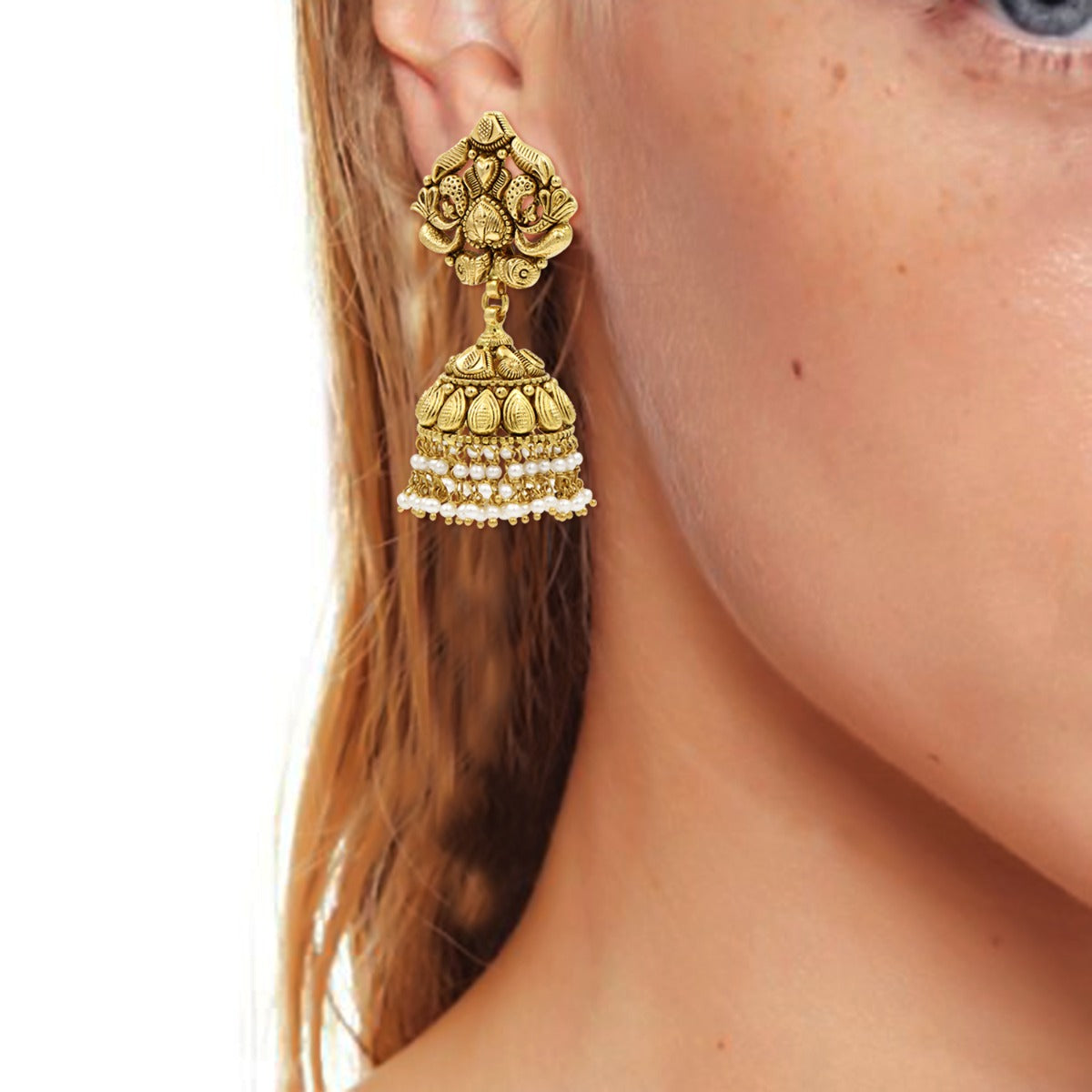 Seaside Motif Gold Jhumka