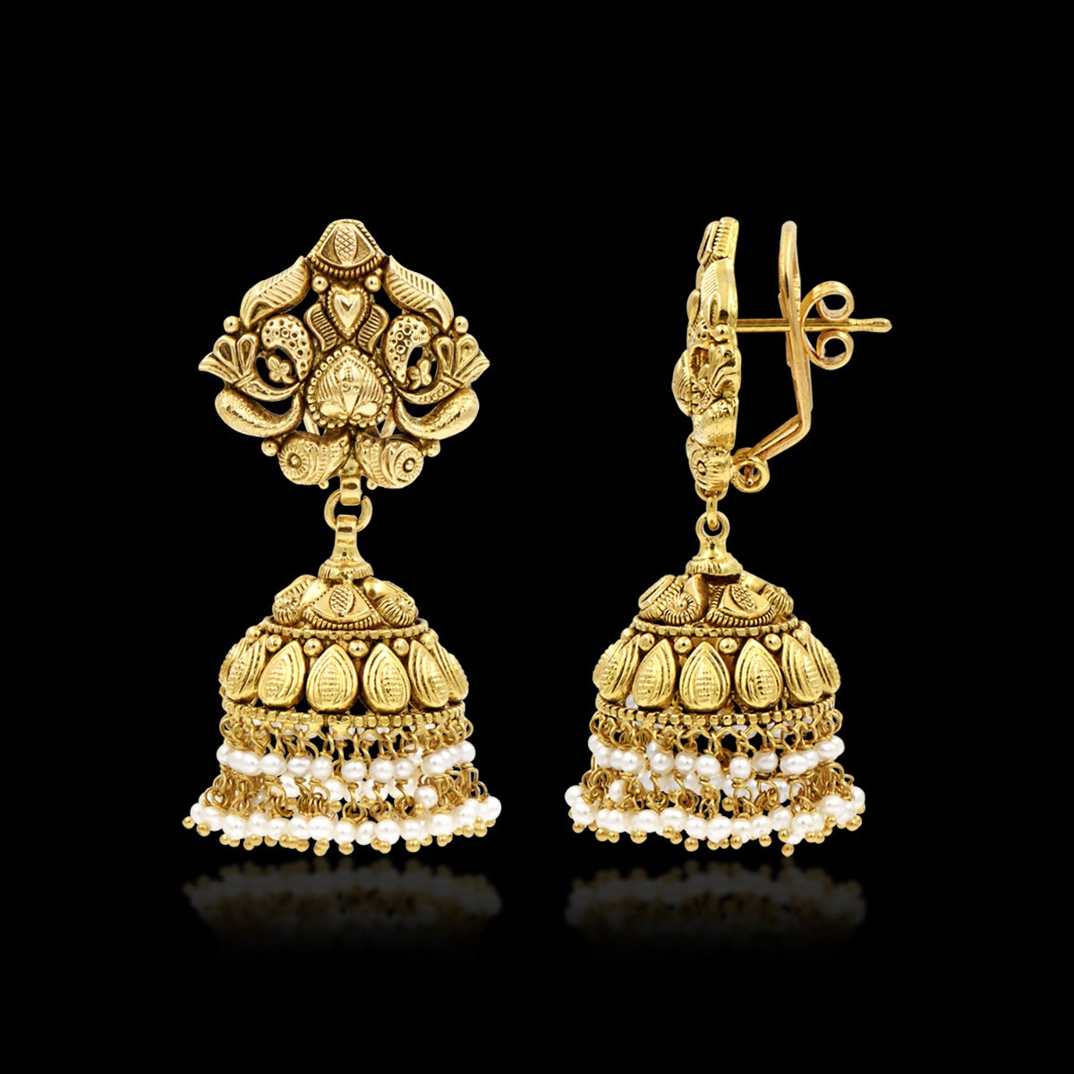 Seaside Motif Gold Jhumka
