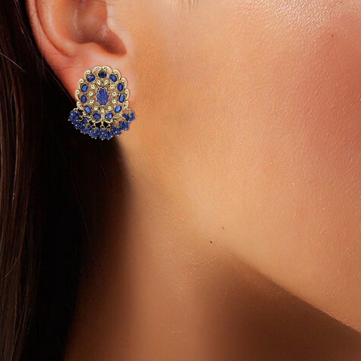 Blue Universe Gold Earrings