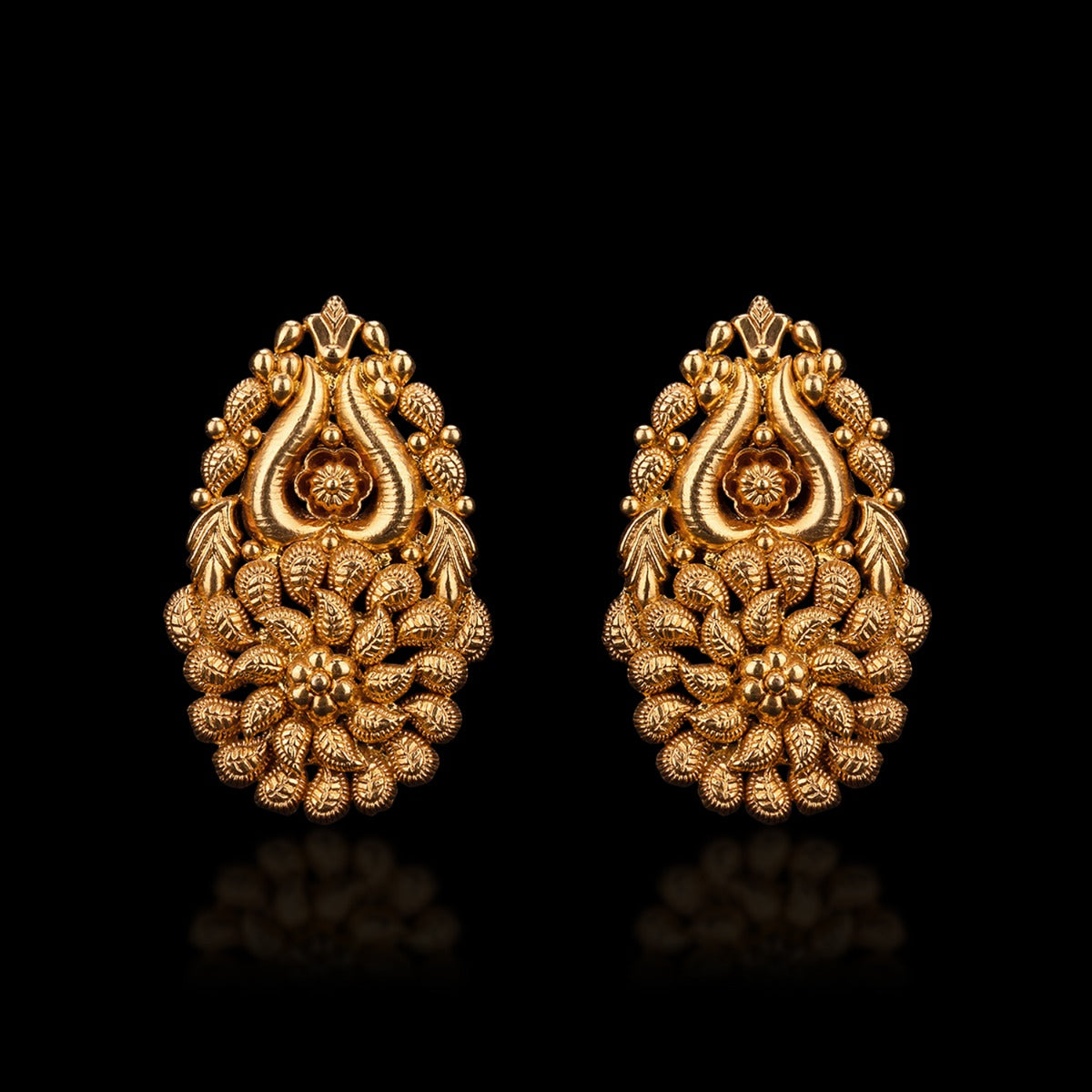 Tiara Tribal Gold Earrings