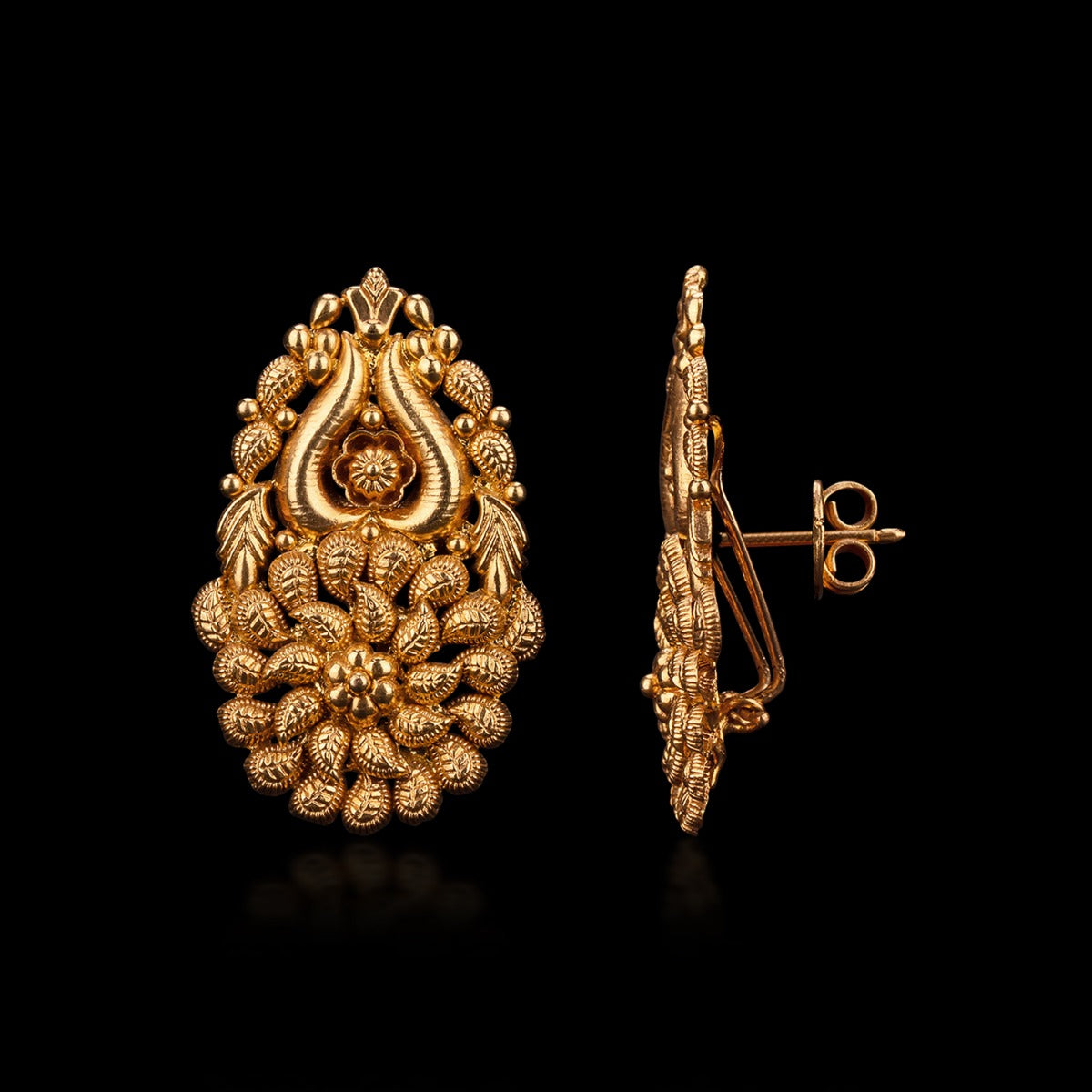 Tiara Tribal Gold Earrings