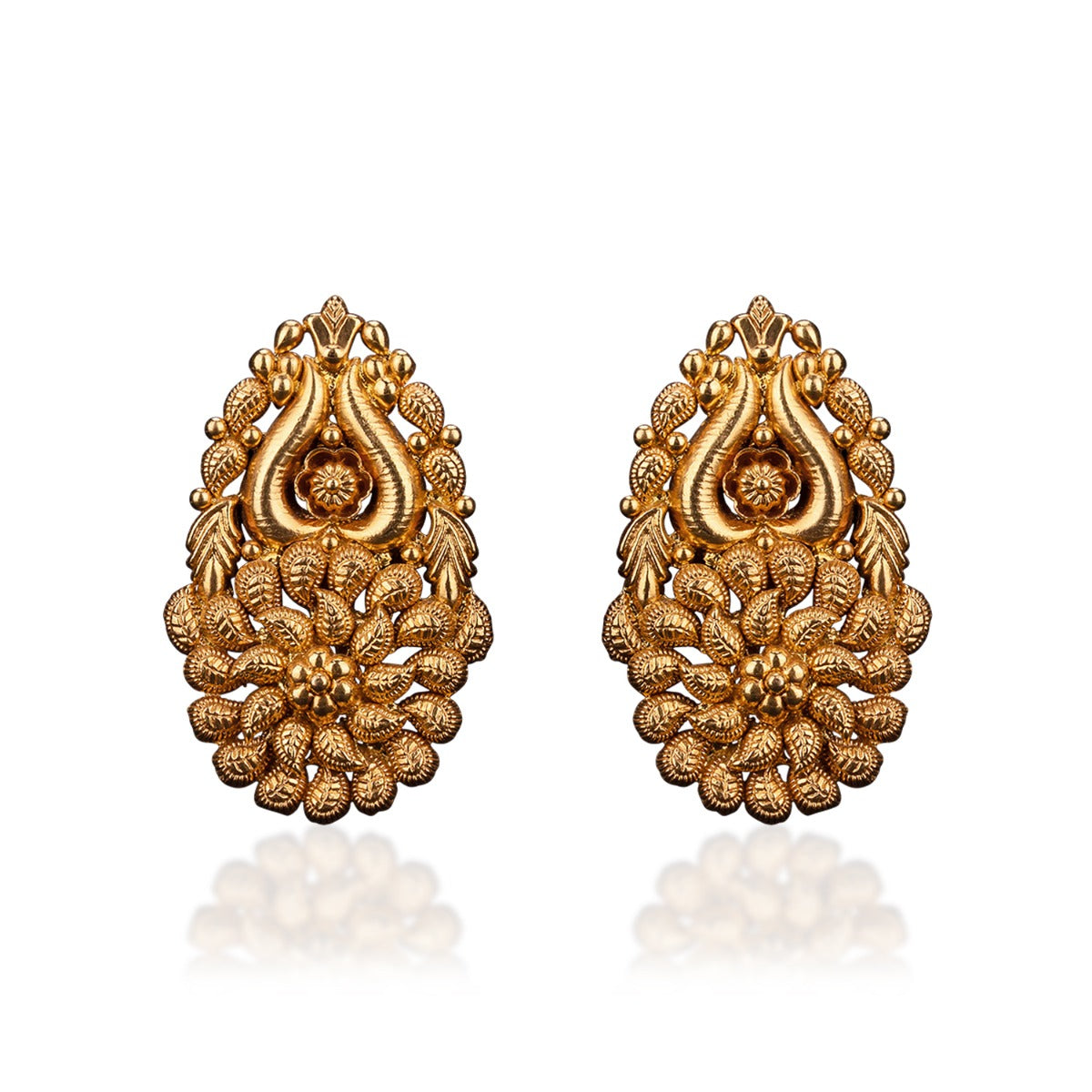Tiara Tribal Gold Earrings