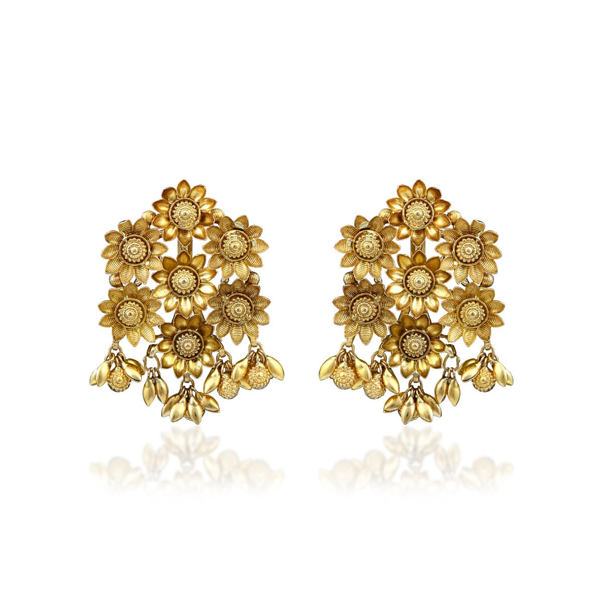 Chrysanthemum Gold Earrings