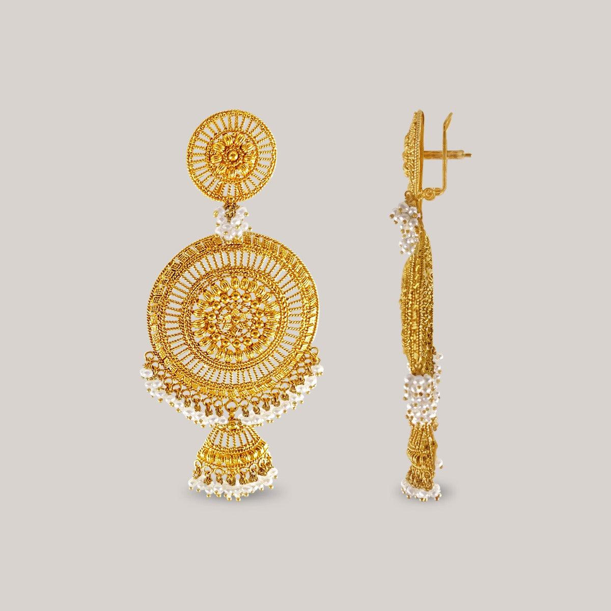 Crop Circle Gold Earrings