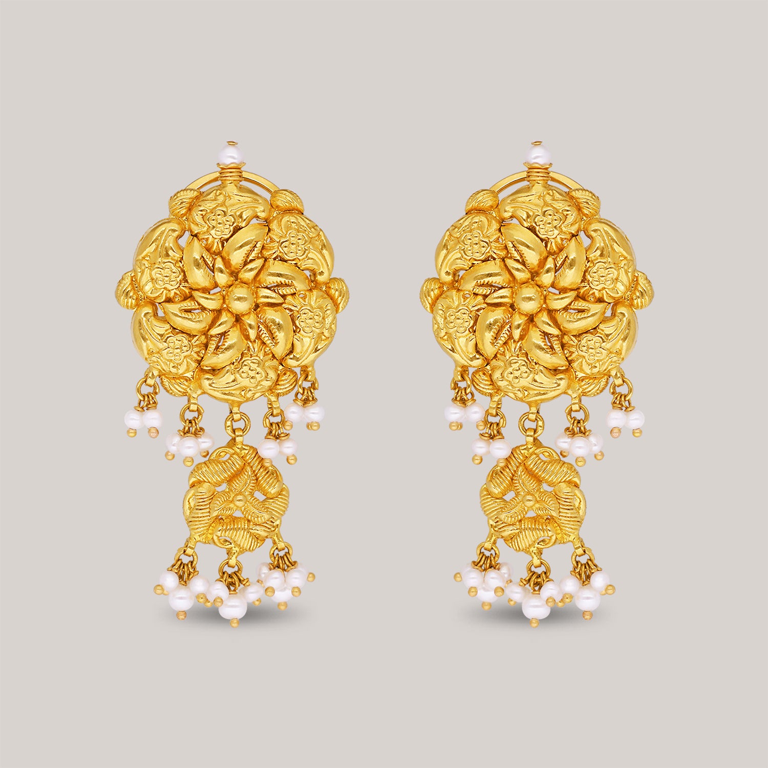 Twisted Blooming Gold Earrings