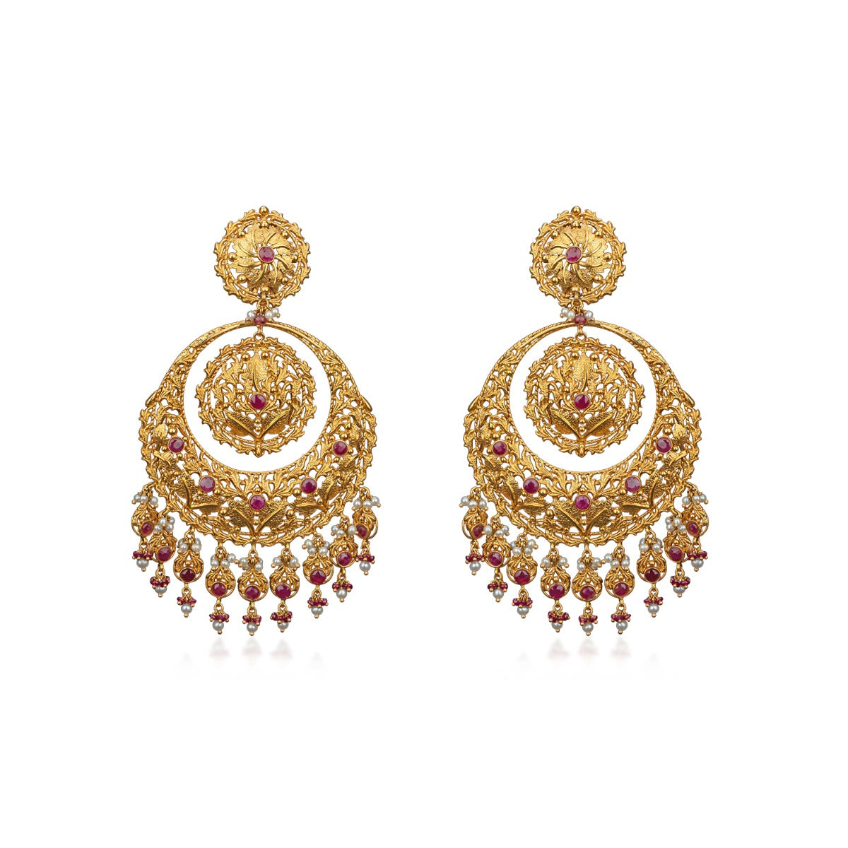 Flutter Gemstone Chandbali