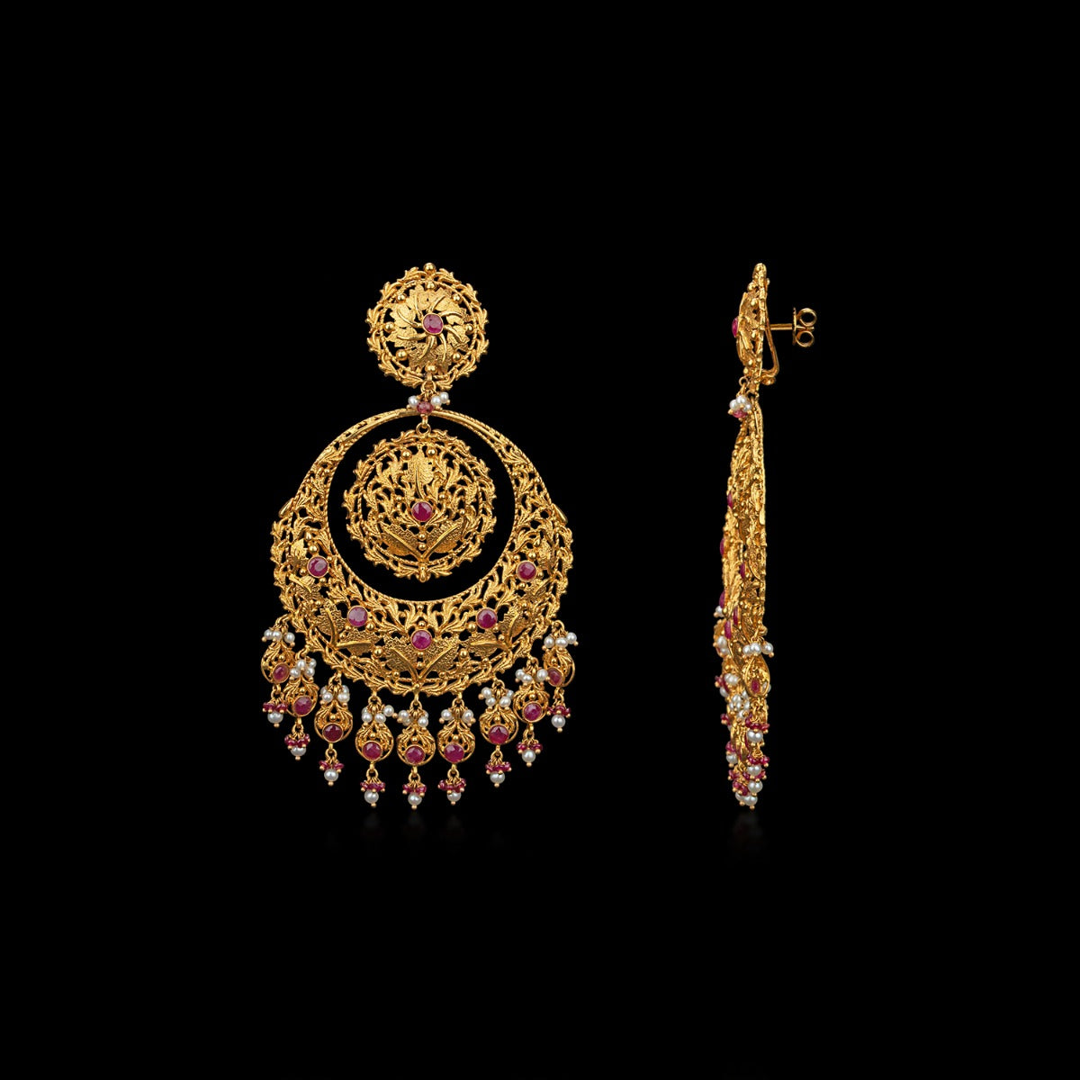 Flutter Gemstone Chandbali