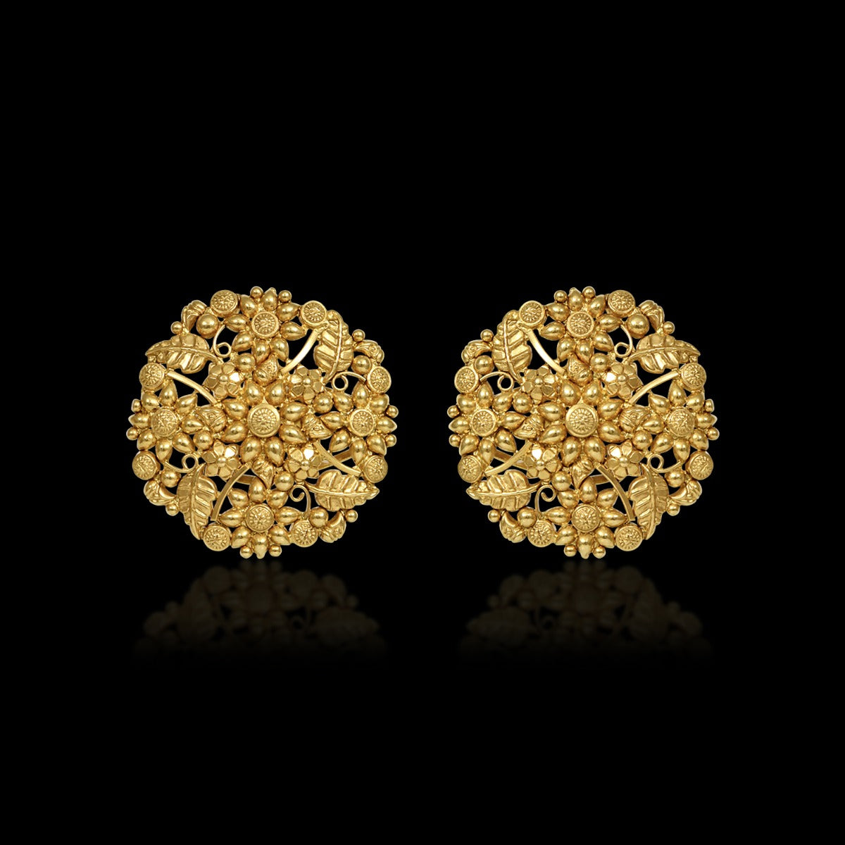Floral Bouquet Gold Earrings