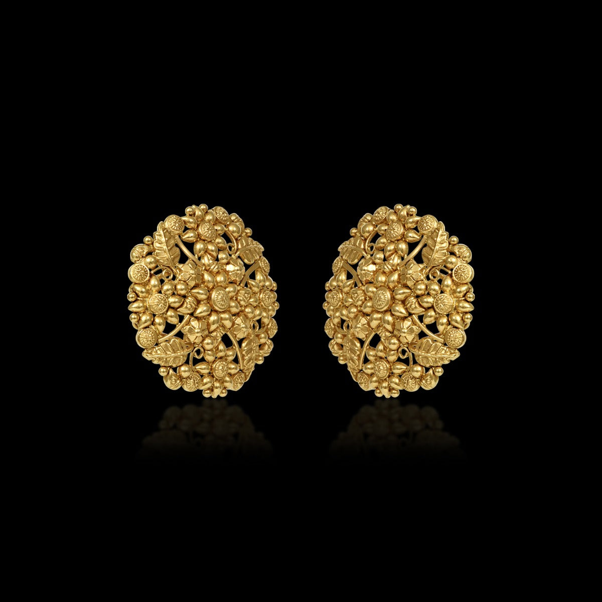 Floral Bouquet Gold Earrings