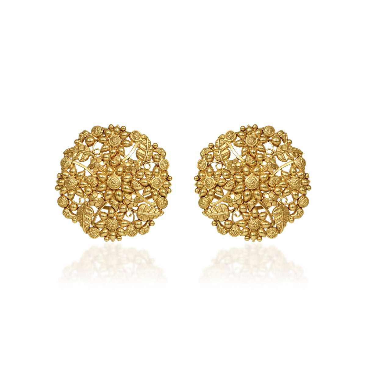 Floral Bouquet Gold Earrings
