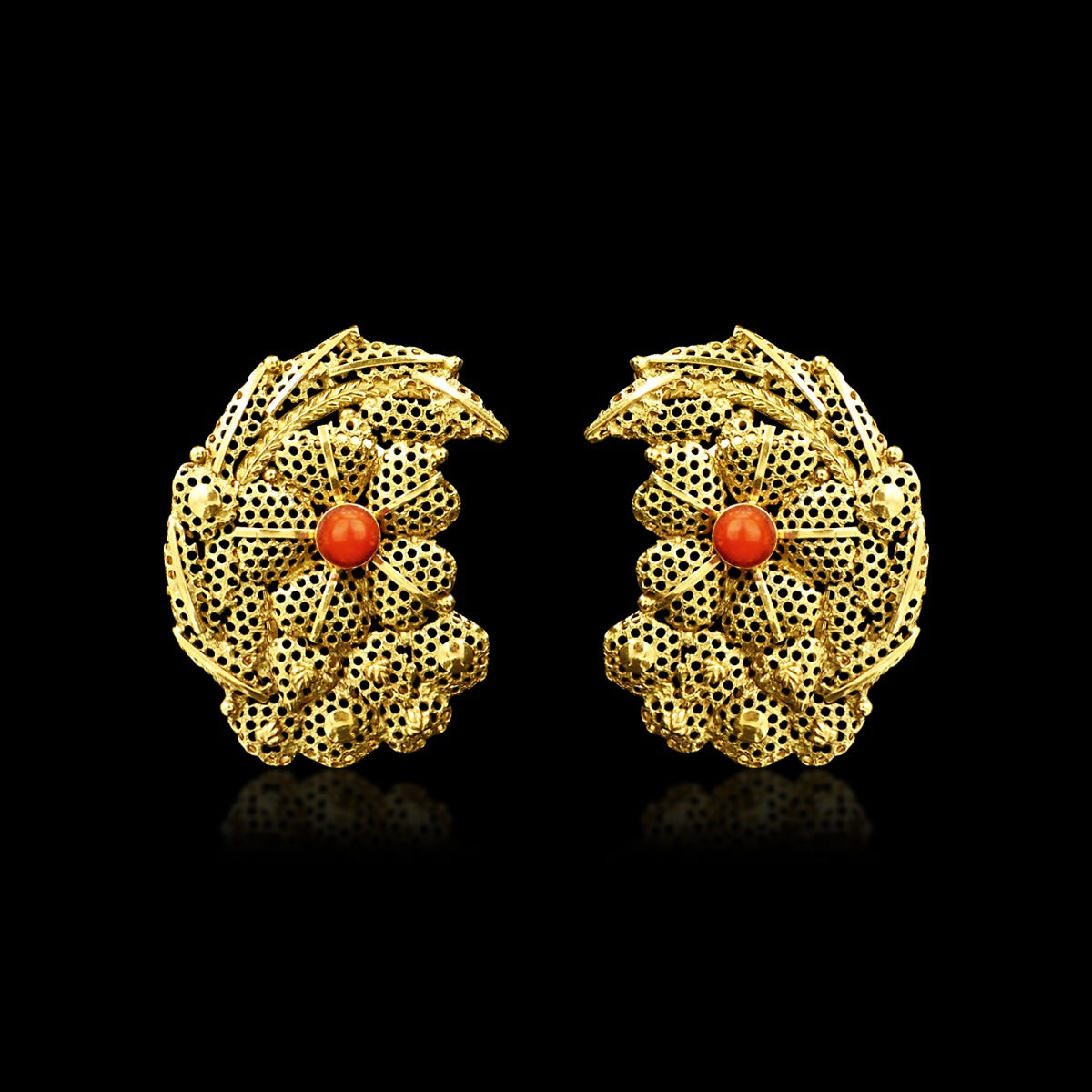 Haphazard Crescent Gold Earrings