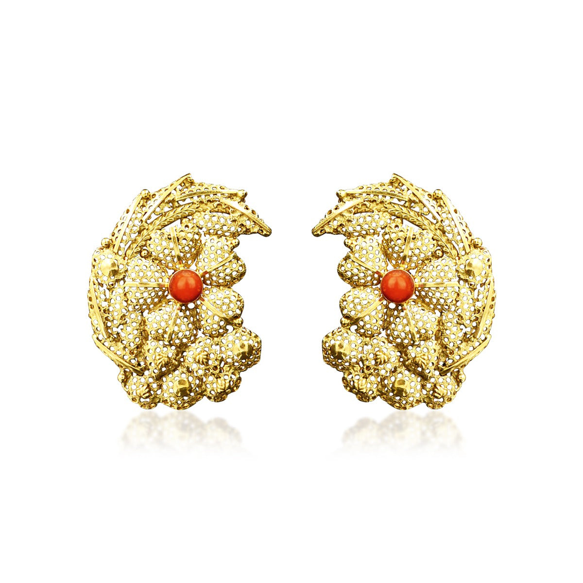 Haphazard Crescent Gold Earrings