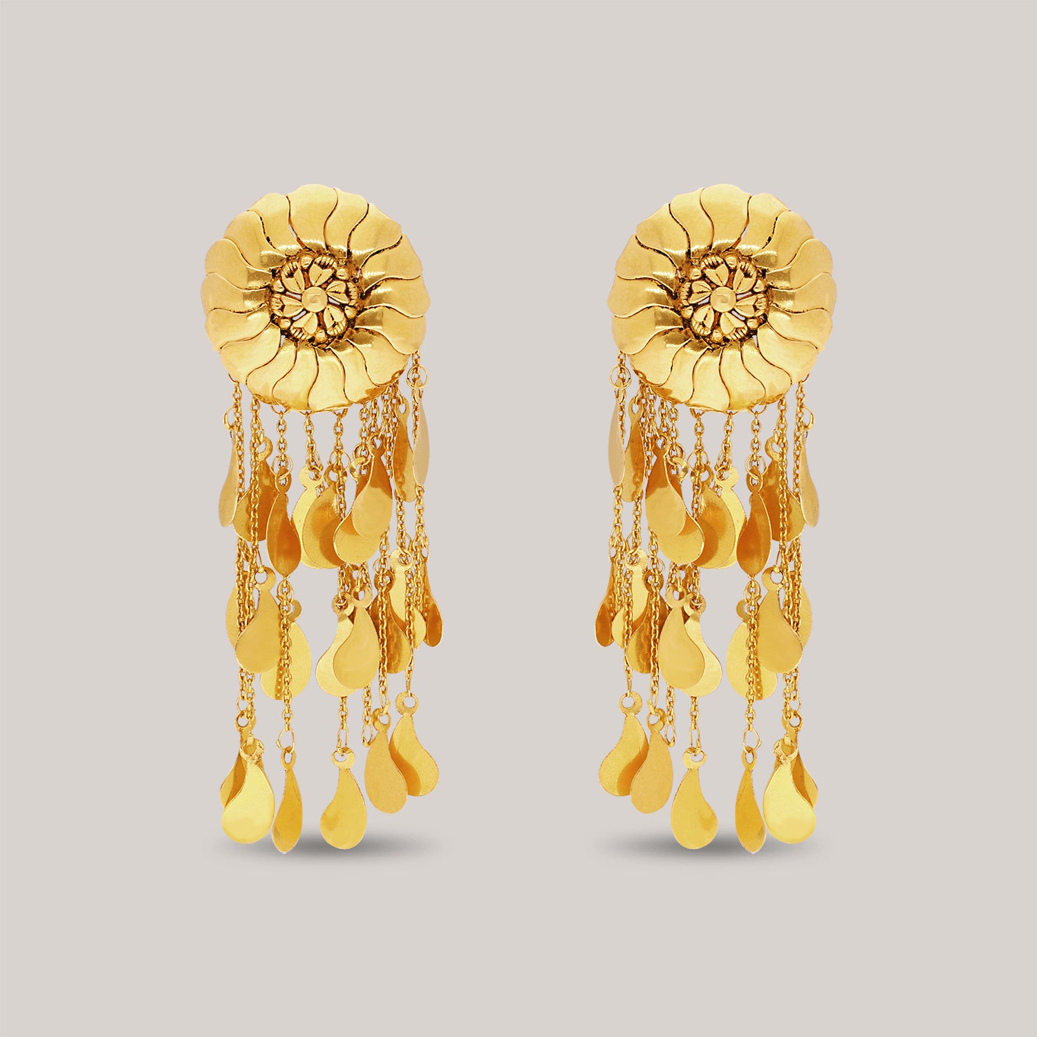 Aarti Golden Blossom Gold Earrings