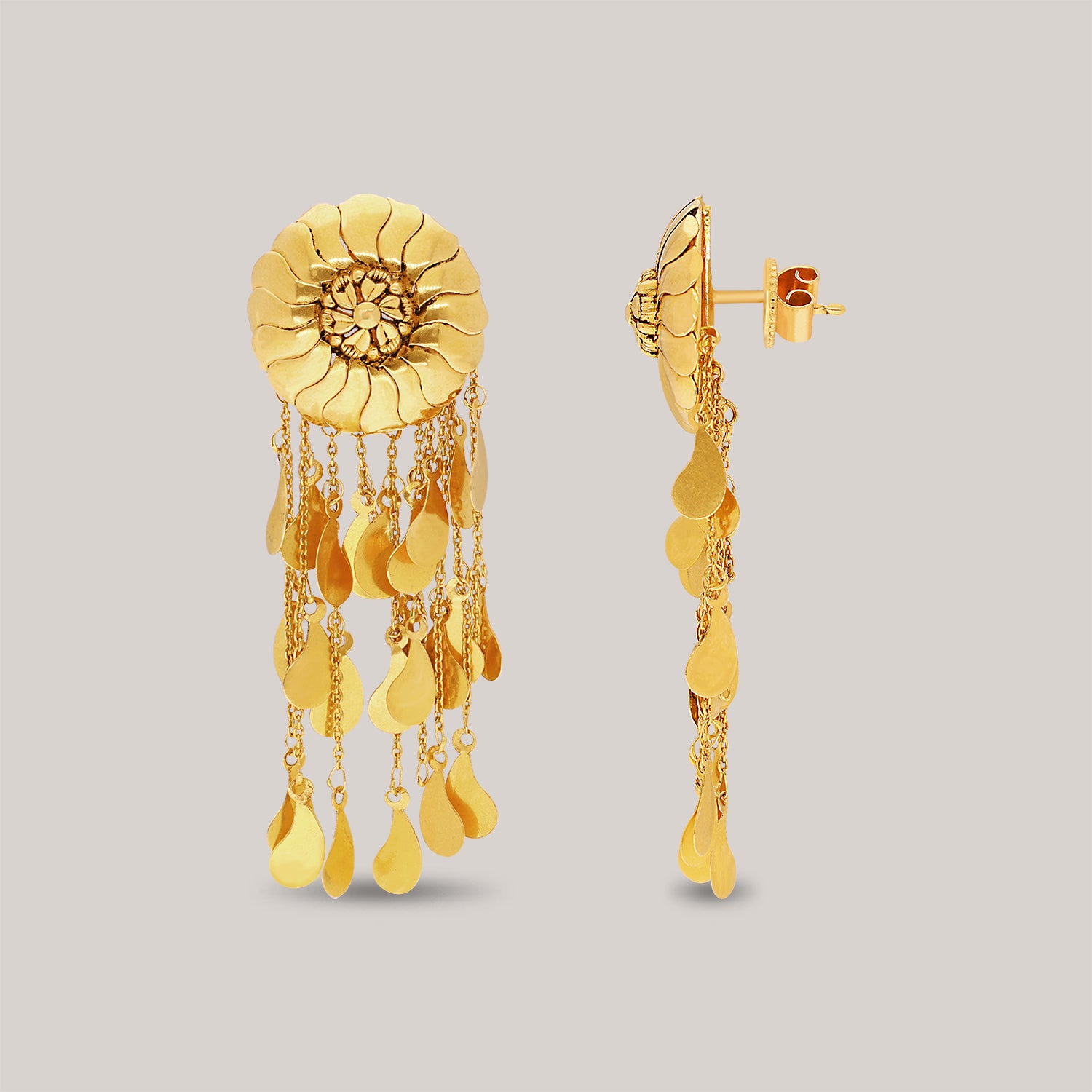 Aarti Golden Blossom Gold Earrings