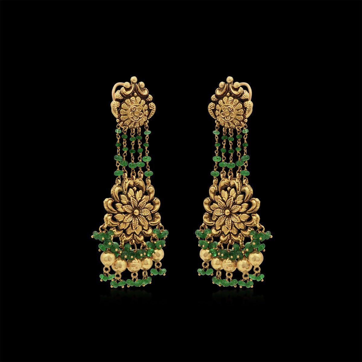 Emerald Gold Earrings
