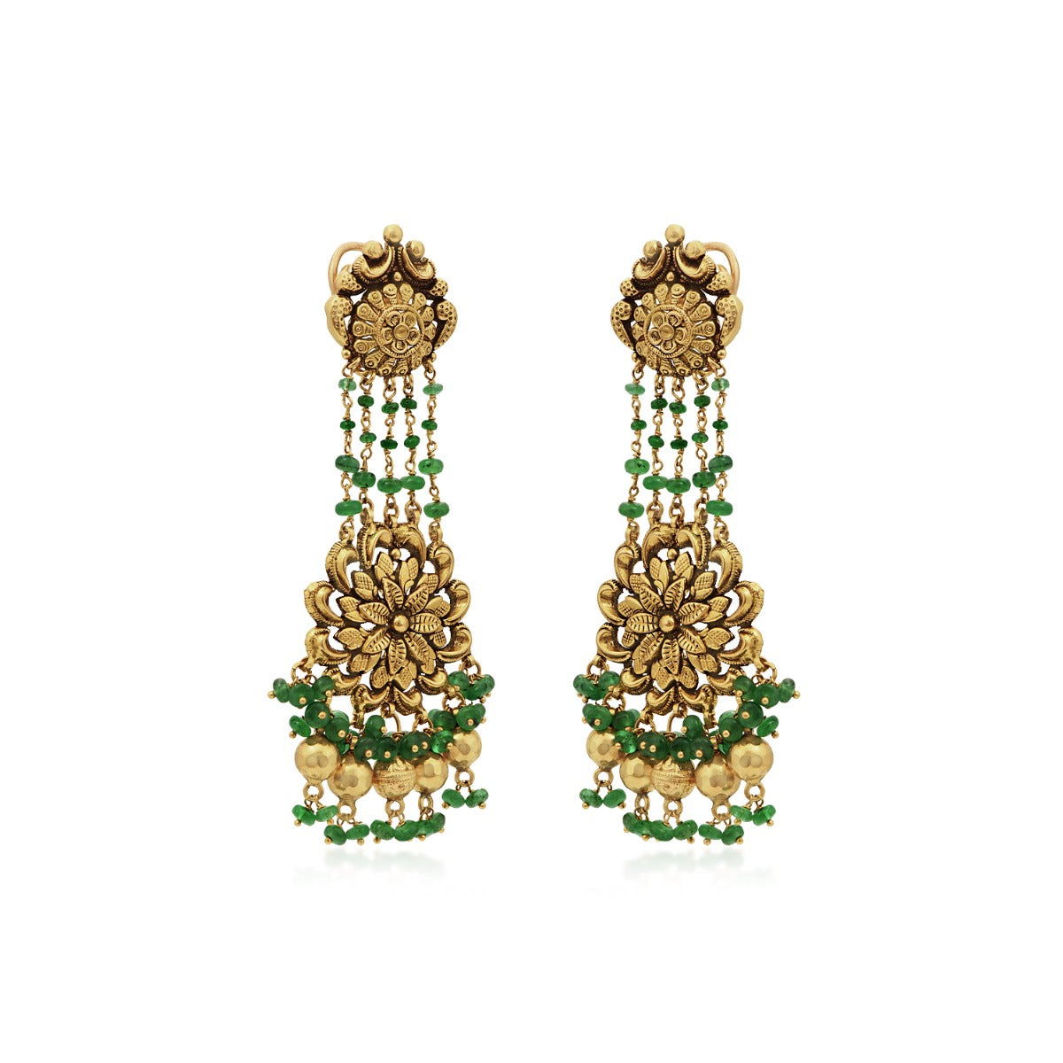 Emerald Gold Earrings
