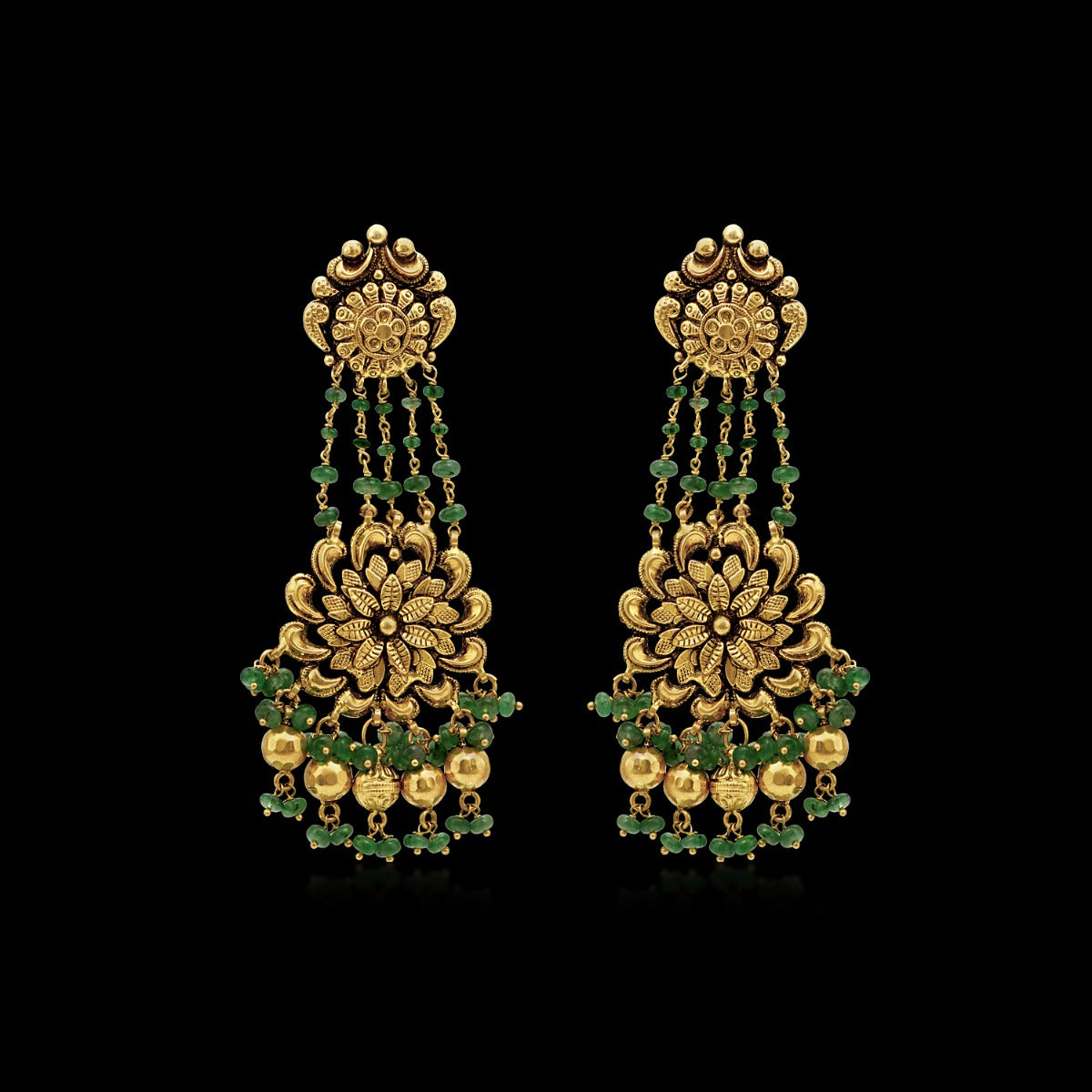 Emerald Gold Earrings