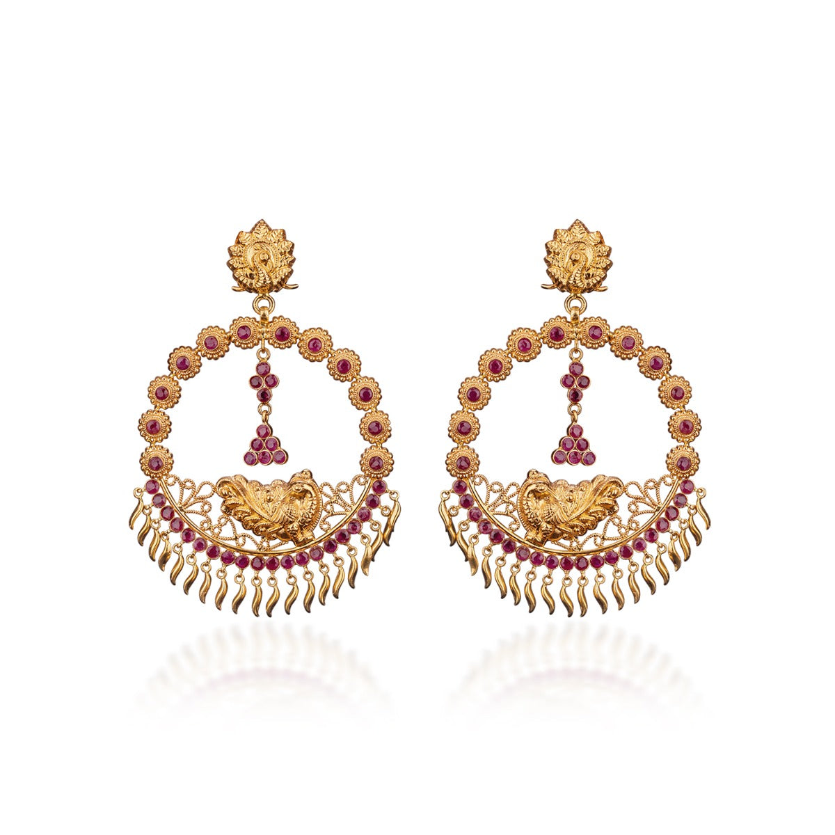 Pink Pigment Gold Earrings