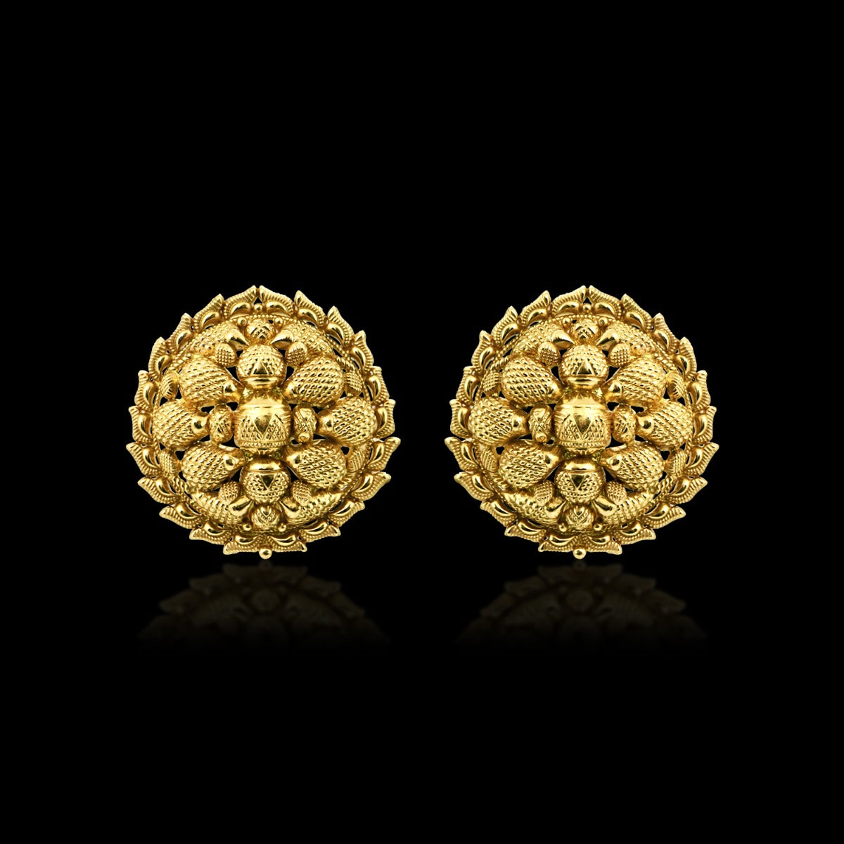Vintage Sunburst Gold Earrings