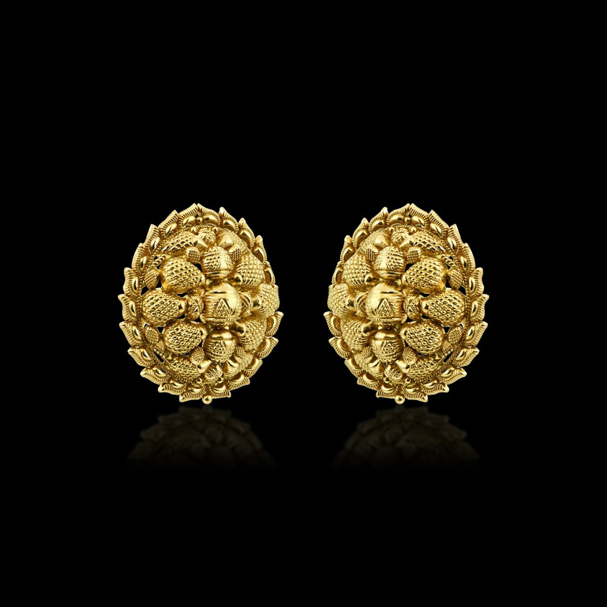 Vintage Sunburst Gold Earrings