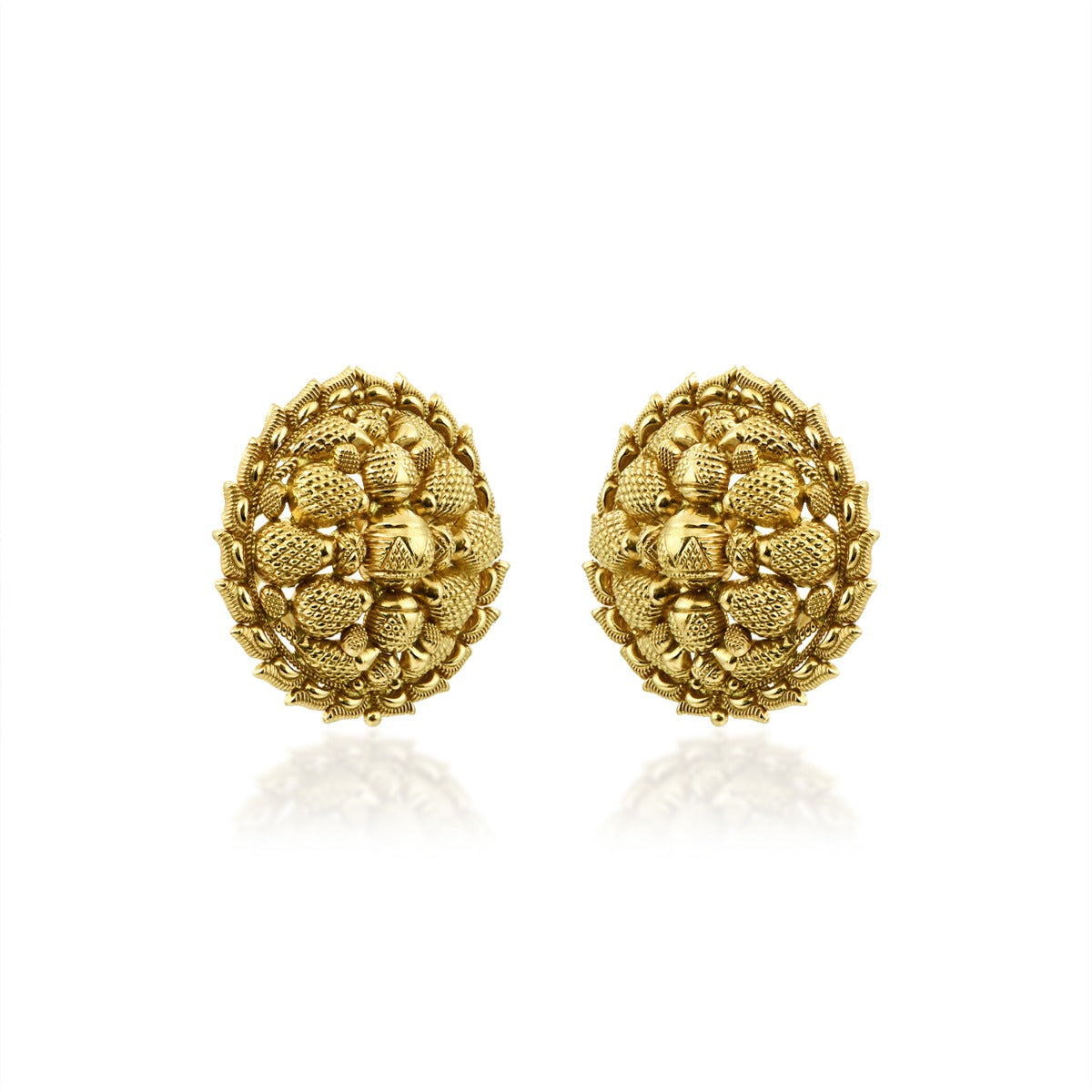 Vintage Sunburst Gold Earrings