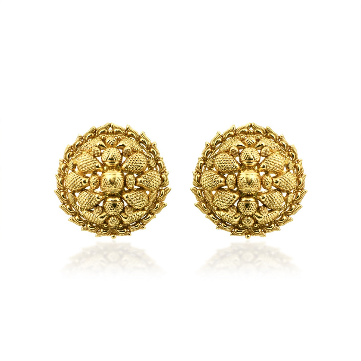 Vintage Sunburst Gold Earrings