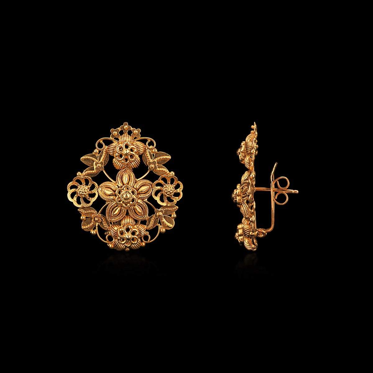 Princess Crowning Gold Earrings