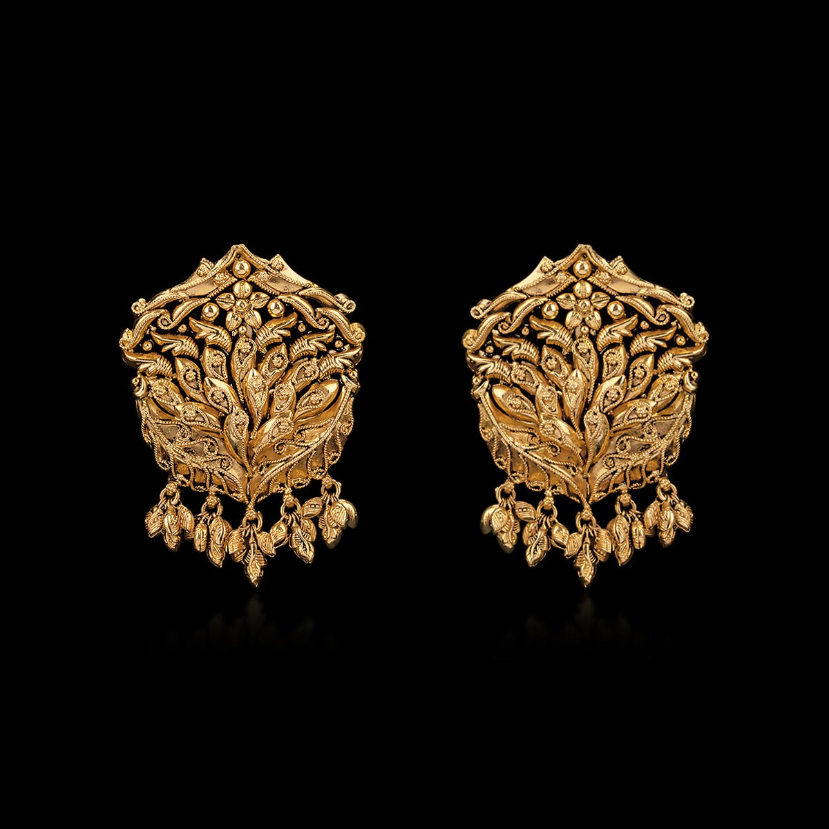 Queen Fish Motif Gold Earrings