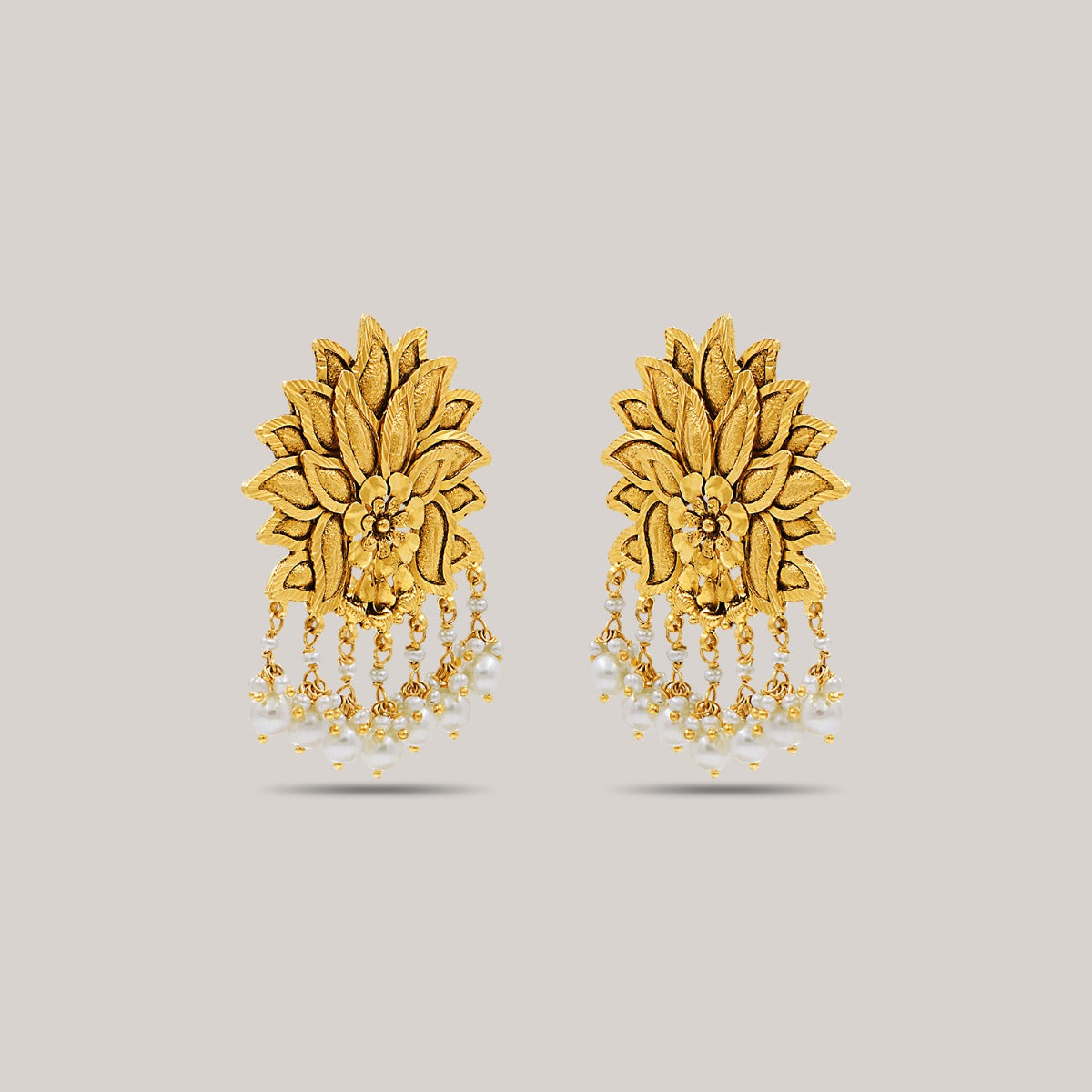Stunning Lotus Gold Earrings