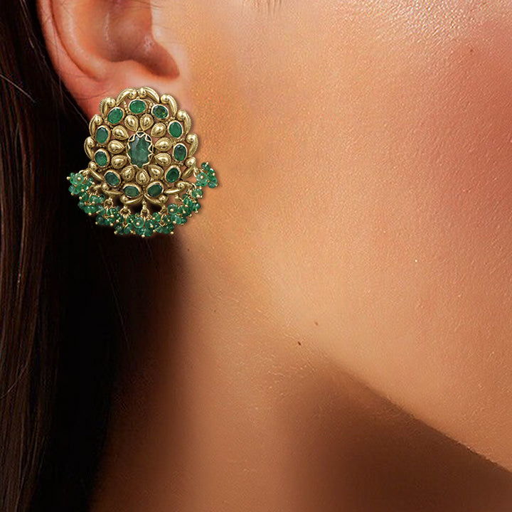 Traditional Bridal Green Gold Choker Set
