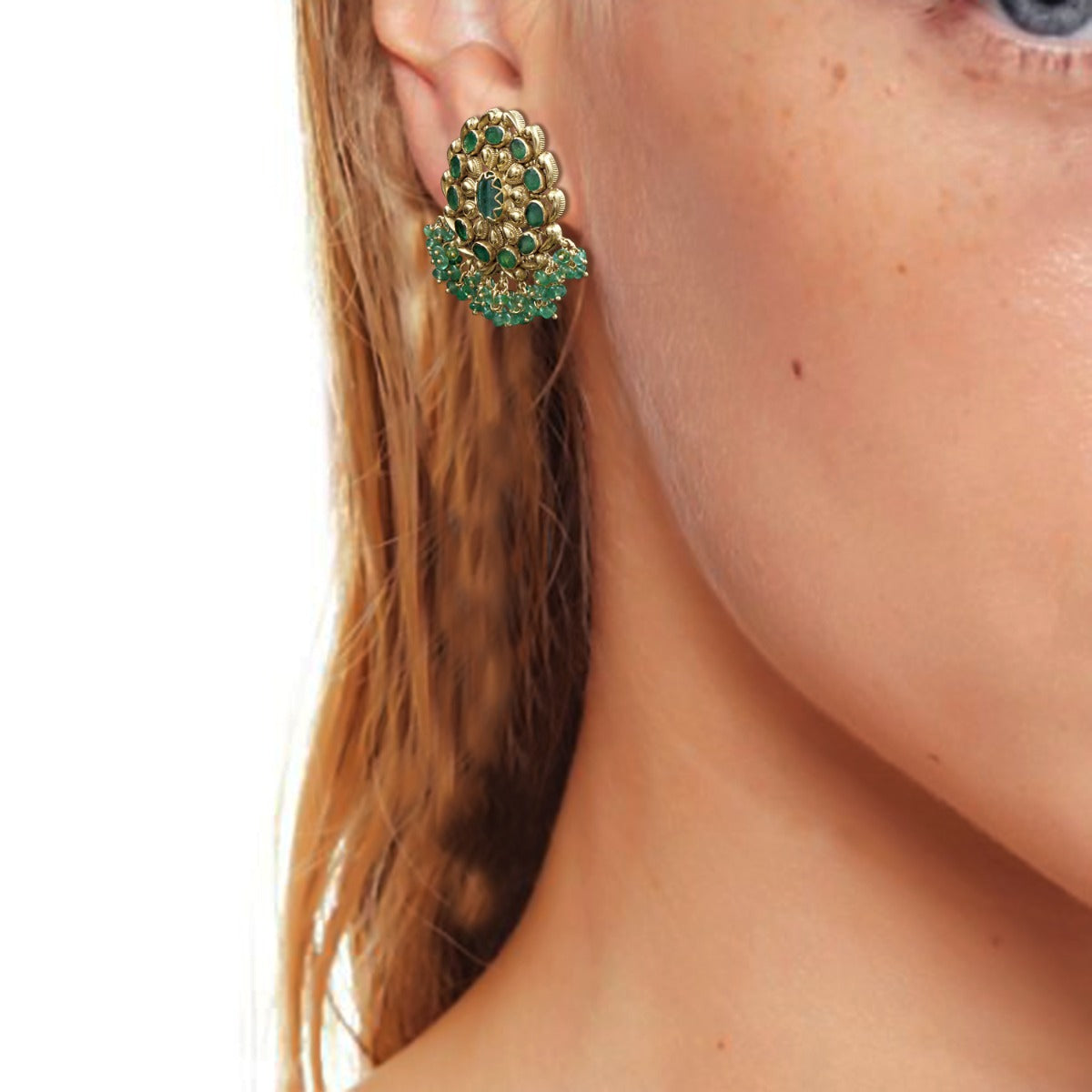 Traditional Bridal Green Gold Choker Set