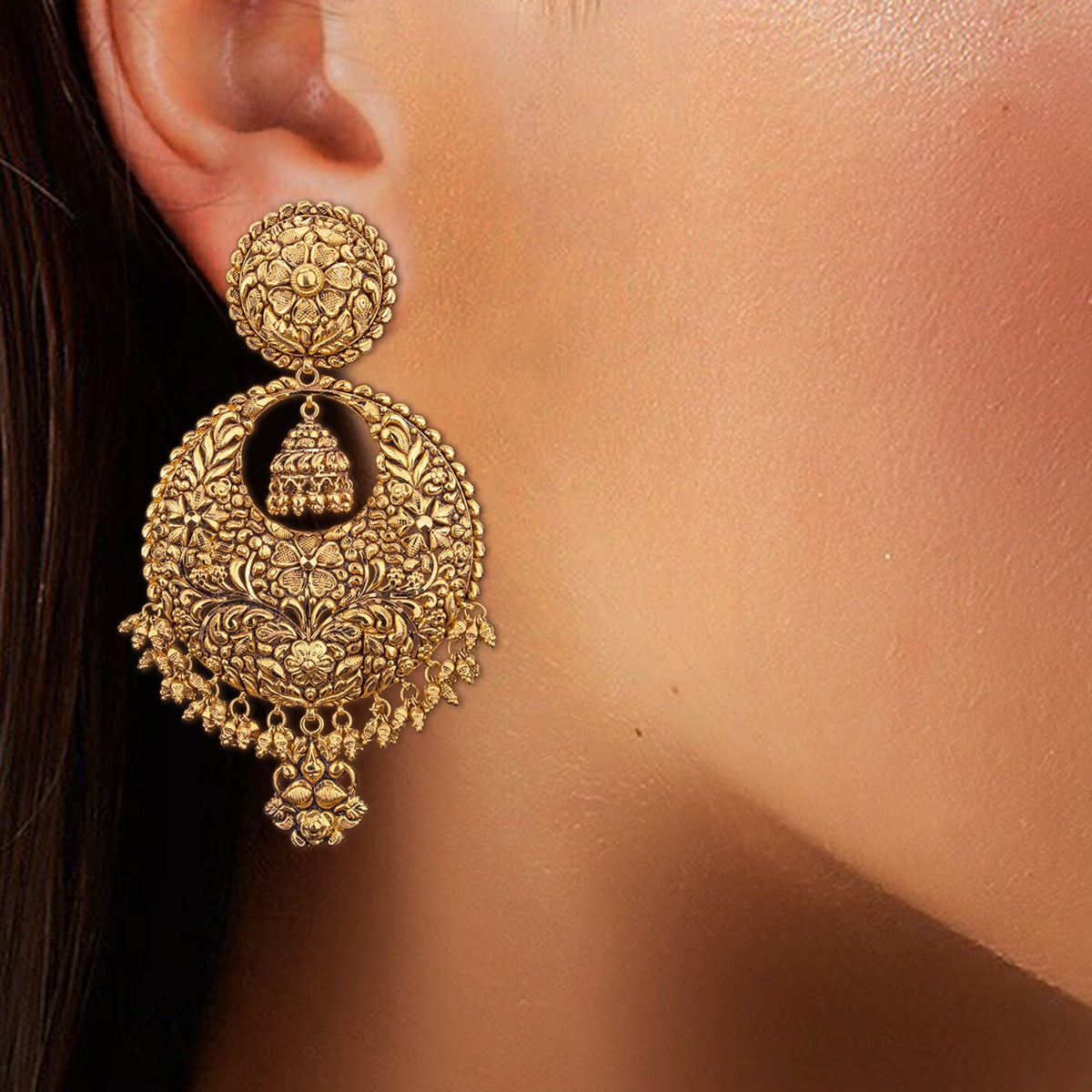 Universe Motif Gold Chandbali