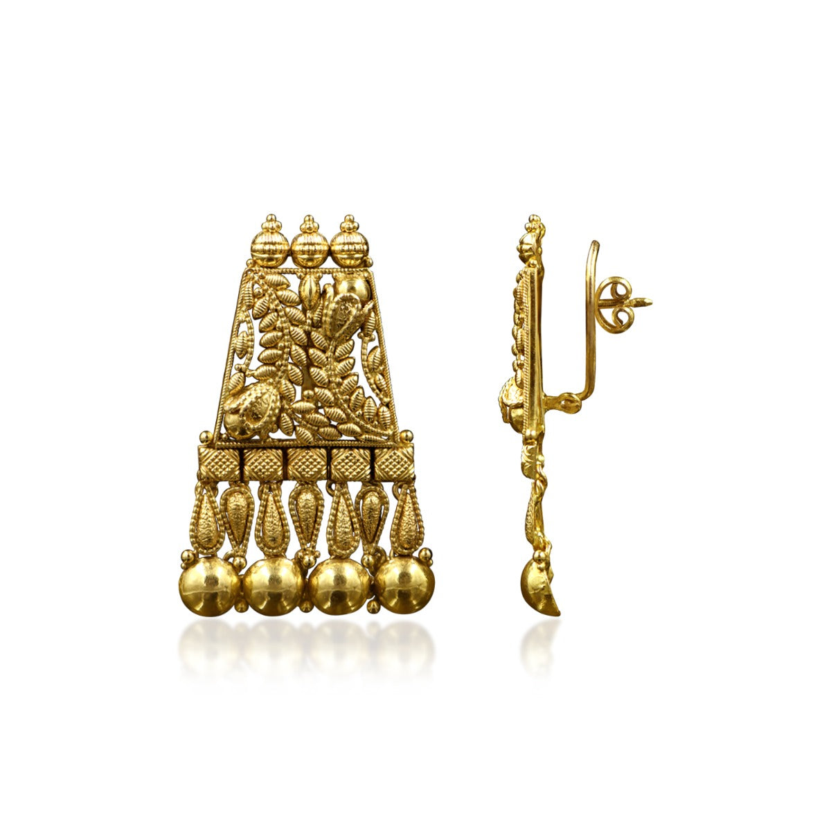 Temple Dome Gold Earrings