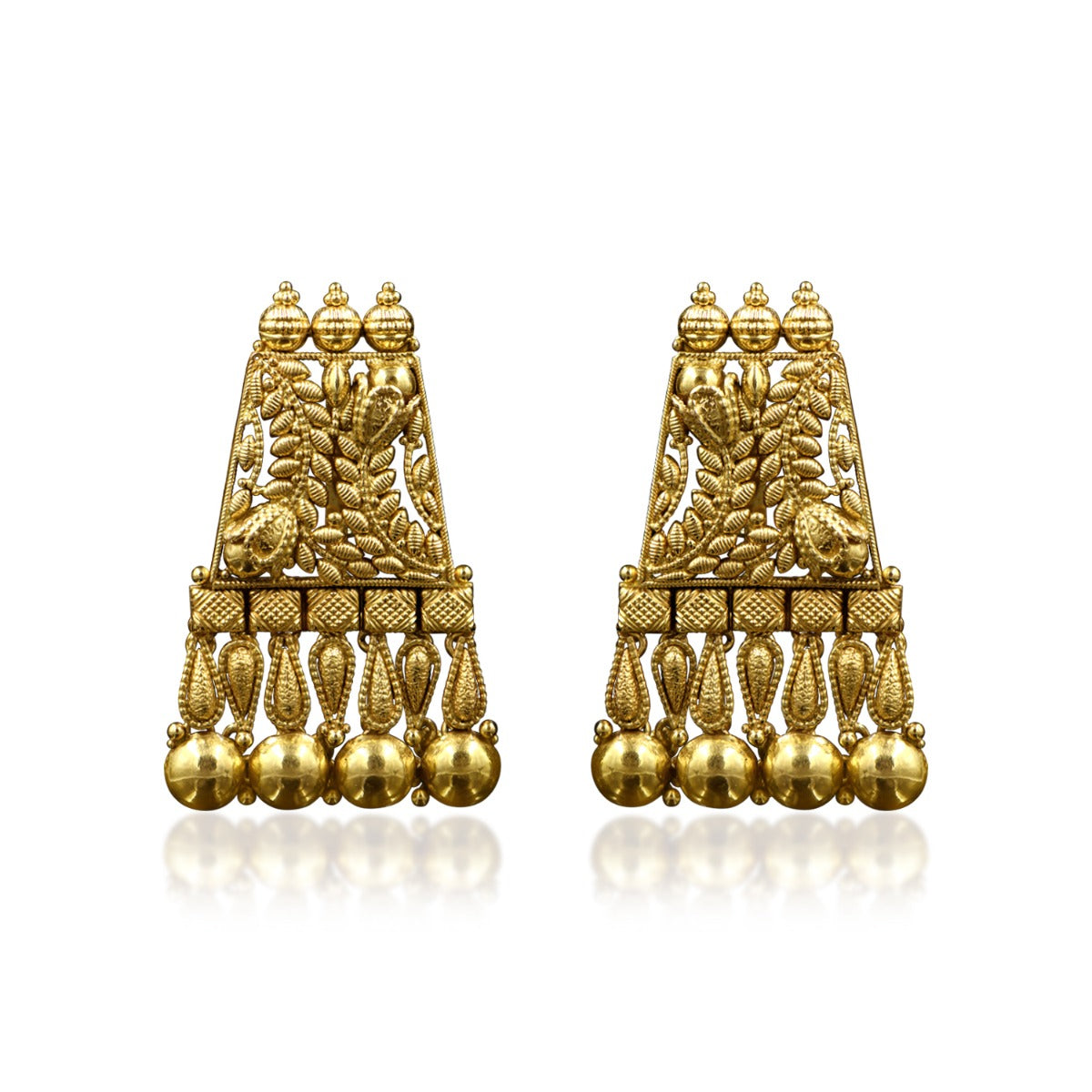 Temple Dome Gold Earrings