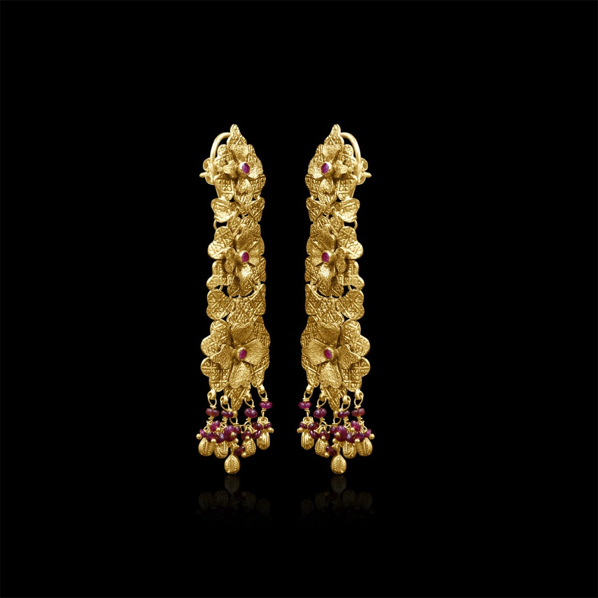 Floral Rubies Earrings