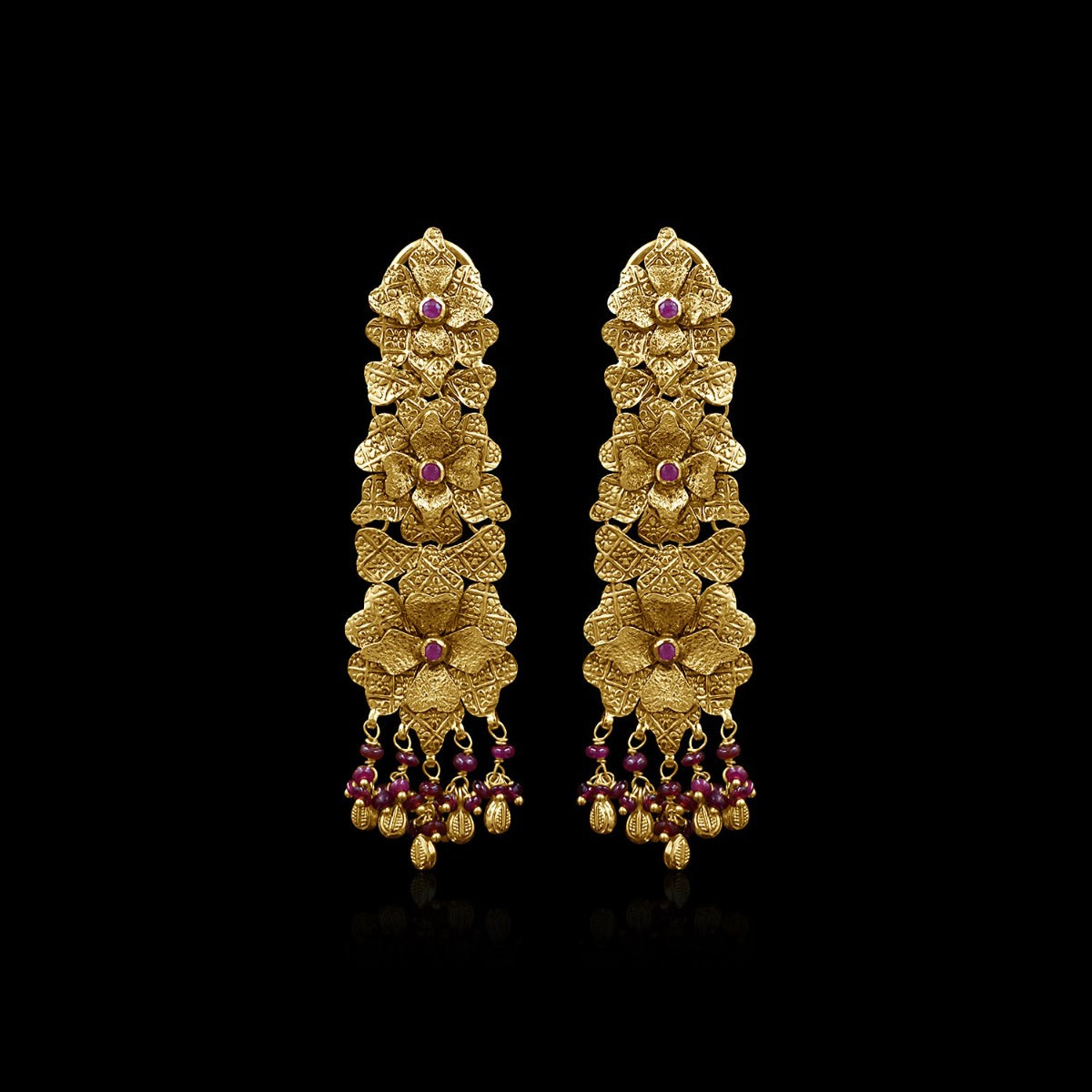 Floral Rubies Earrings