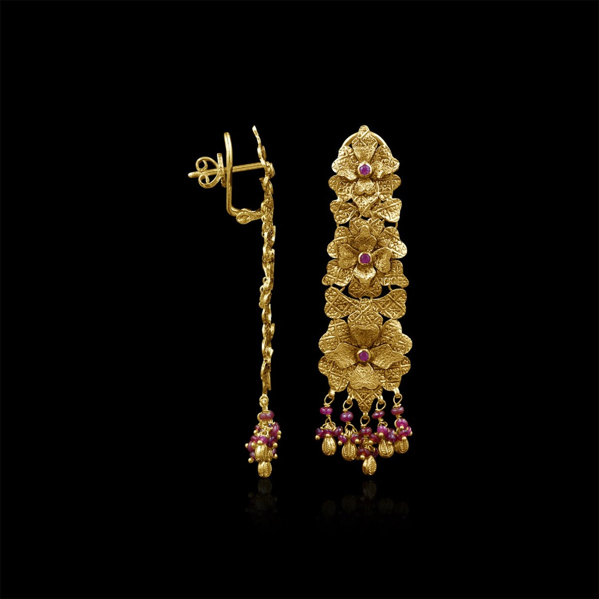Floral Rubies Earrings