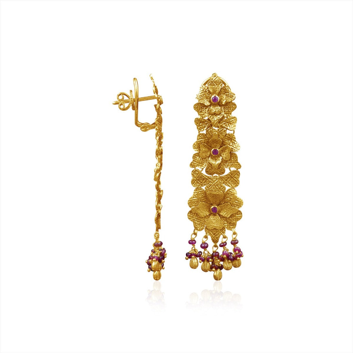 Floral Rubies Earrings