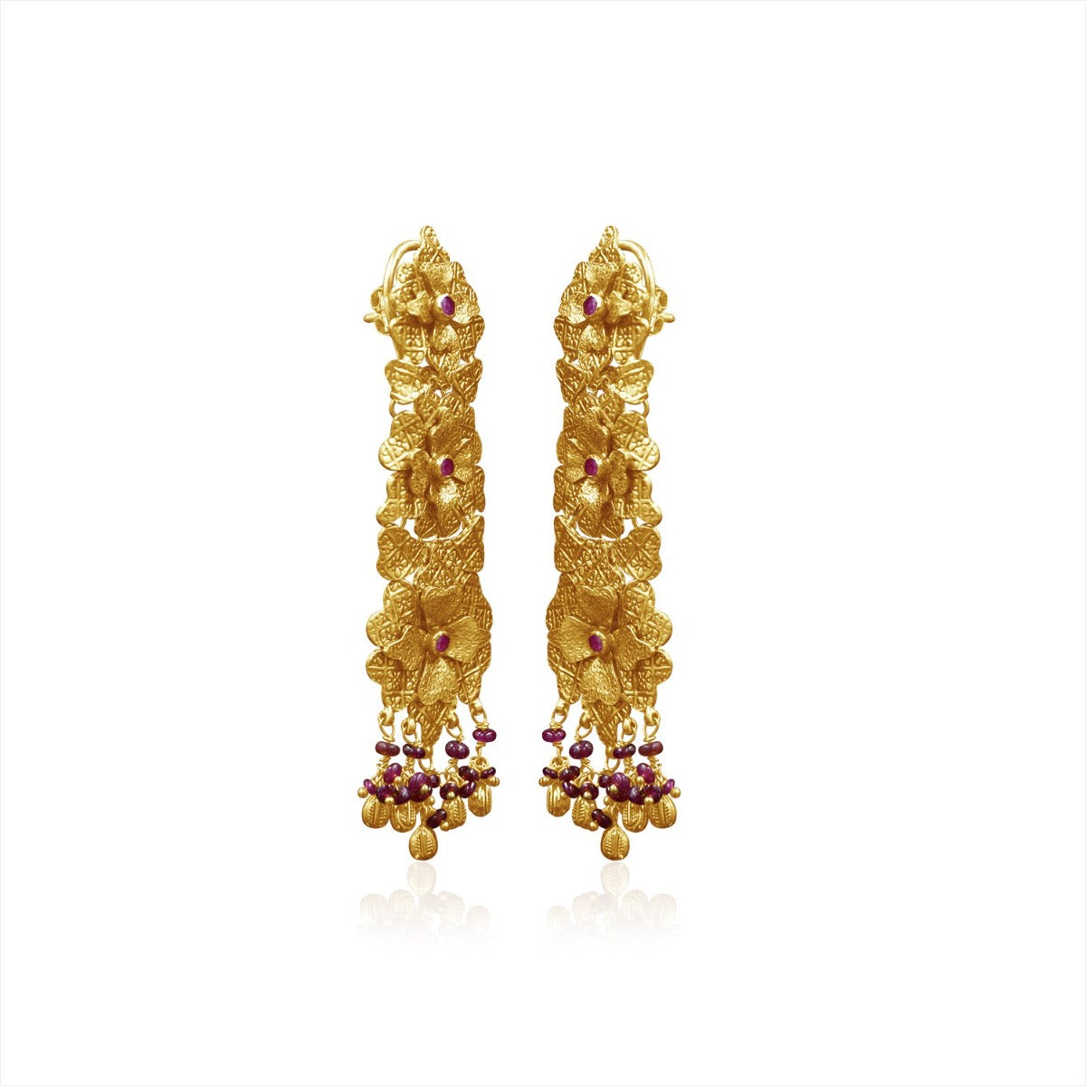 Floral Rubies Earrings