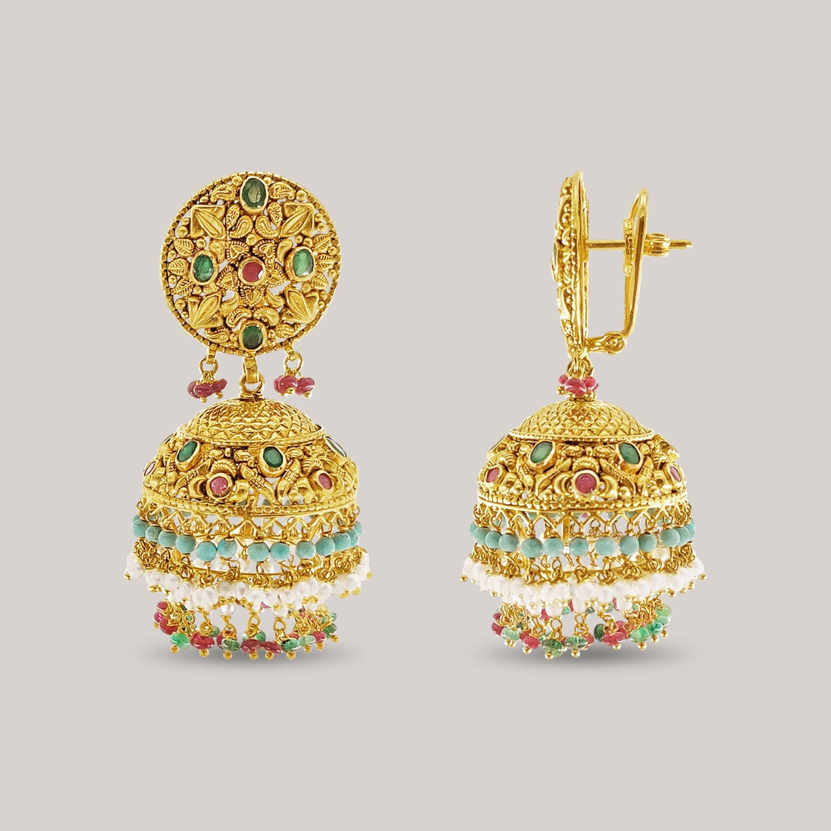 Playful Frock Gold Jhumka