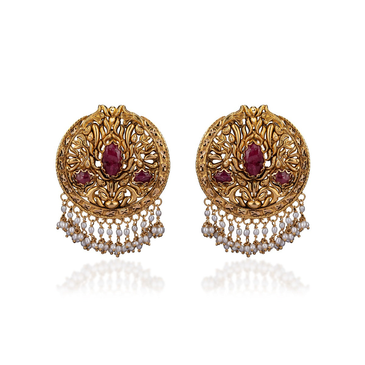 Red Love Gold Earrings