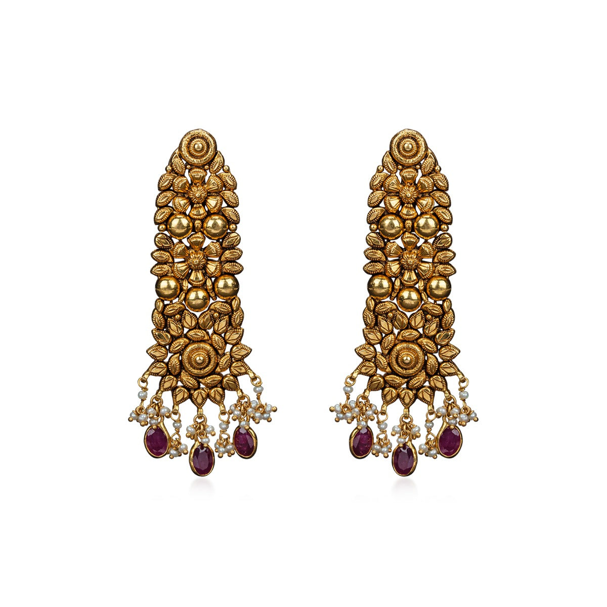 Spiral Out Long Gold Earrings