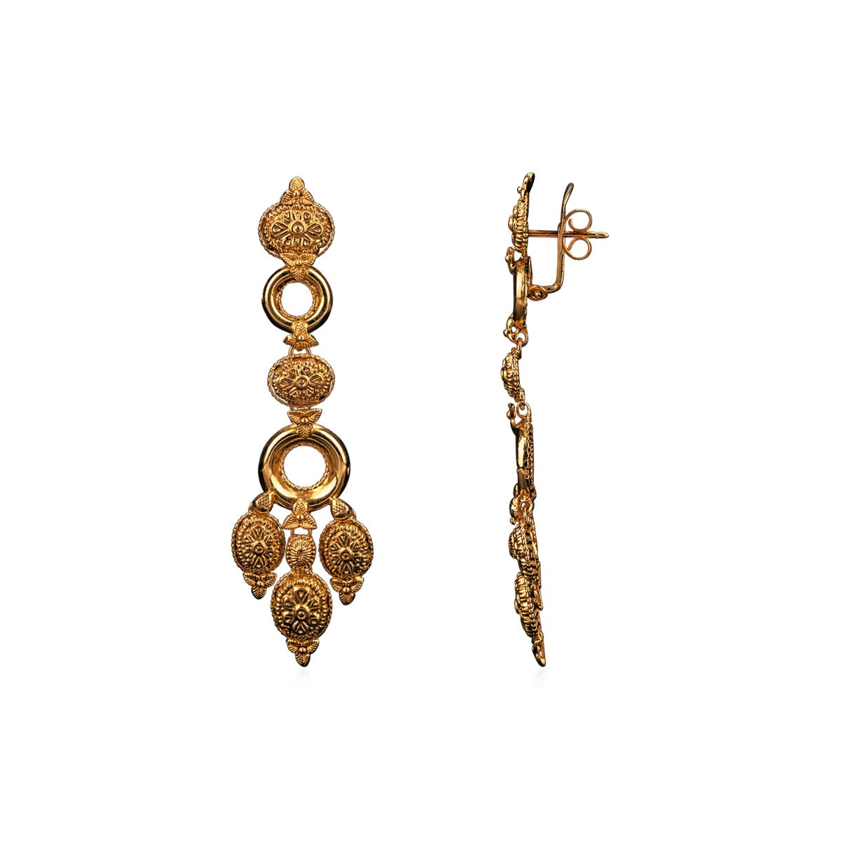 Wholes and Petals Gold Necklace Set
