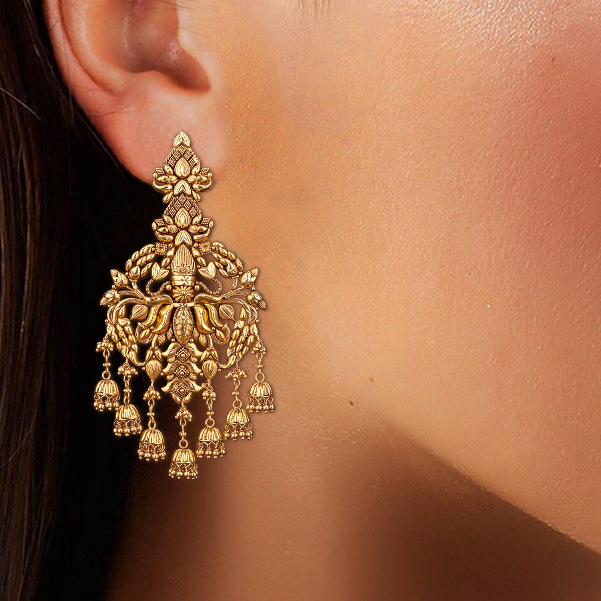 Trickle Down Gold Earrings