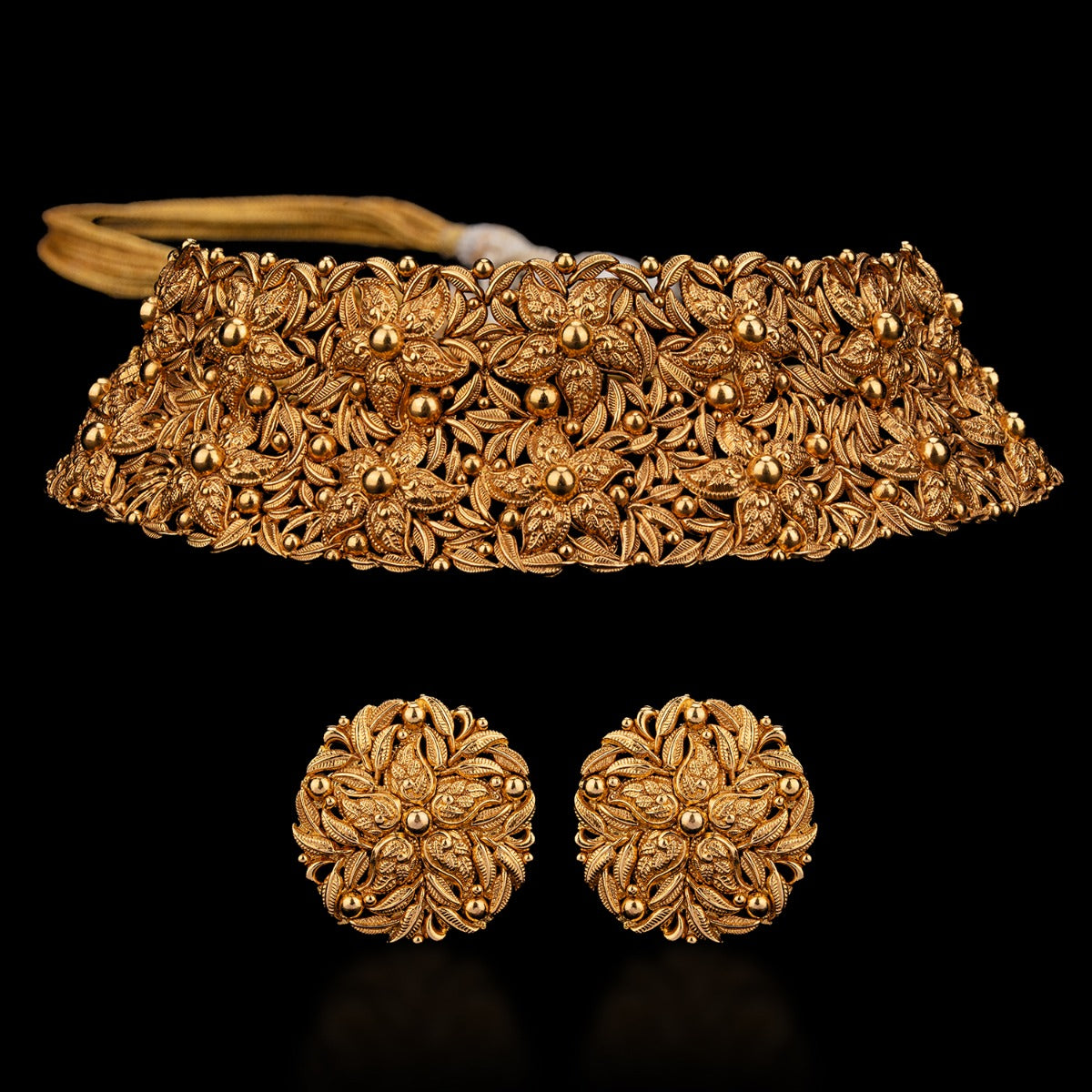 Solitude Floral Gold Choker Set