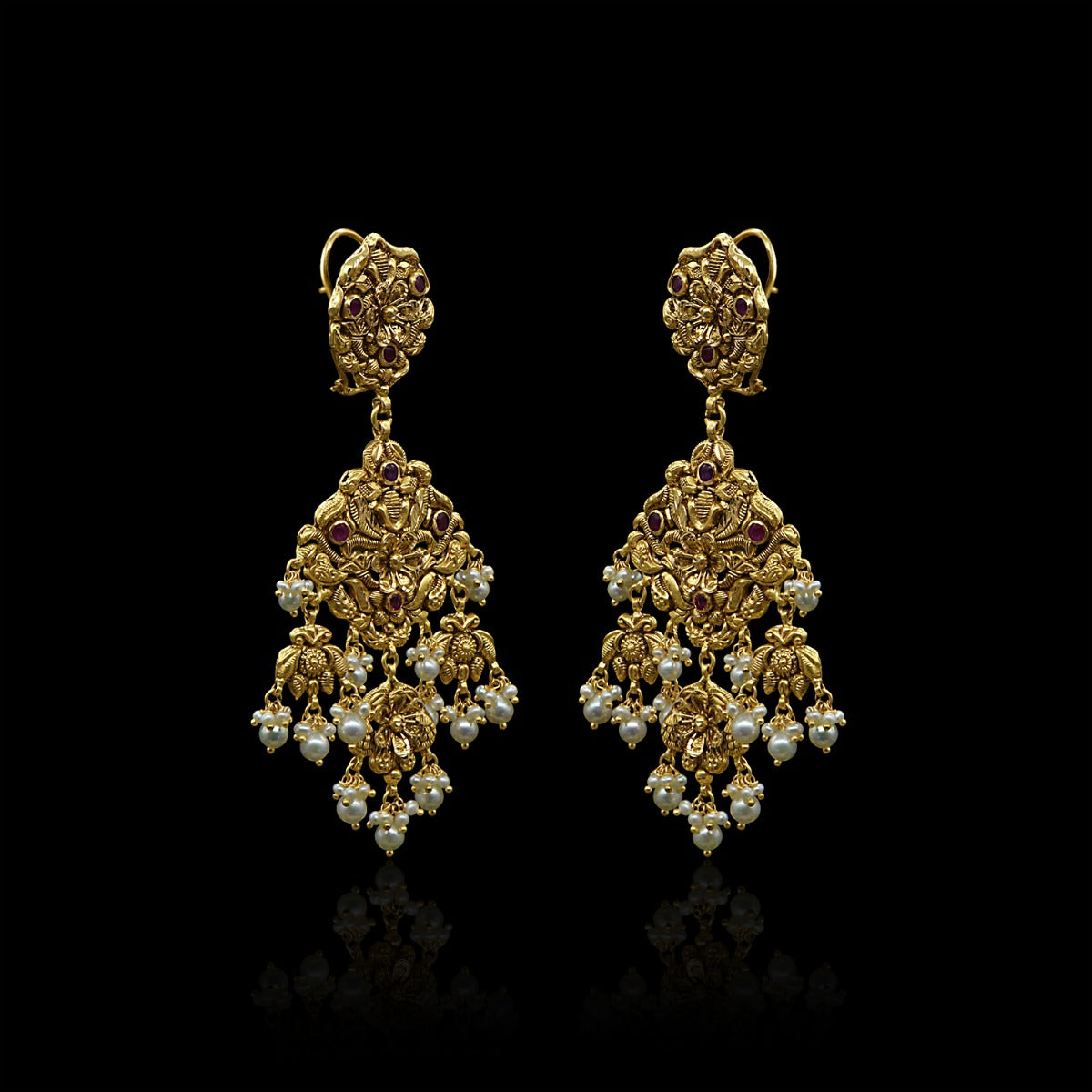 Temple Bell Gold Earrings